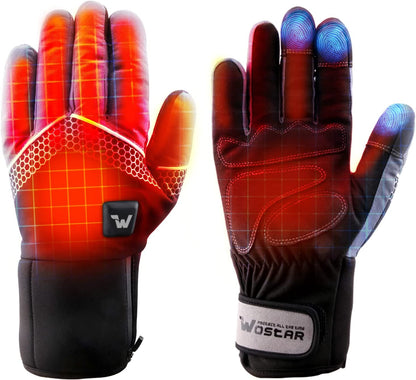 Advanced Electric Heated Gloves for Men and Women - Three Adjustable Heating Levels, Touchscreen Compatibility, and Waterproof Design for Skiing, Snowboarding, and Outdoor Adventures