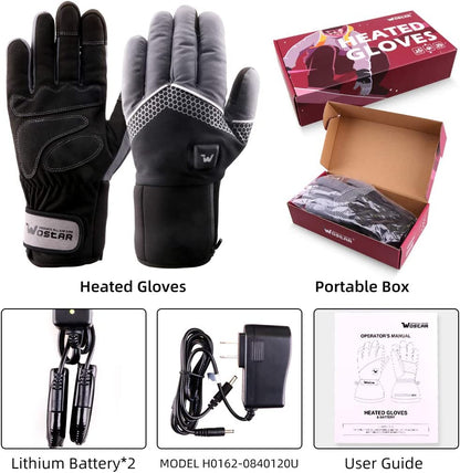 Advanced Electric Heated Gloves for Men and Women - Three Adjustable Heating Levels, Touchscreen Compatibility, and Waterproof Design for Skiing, Snowboarding, and Outdoor Adventures